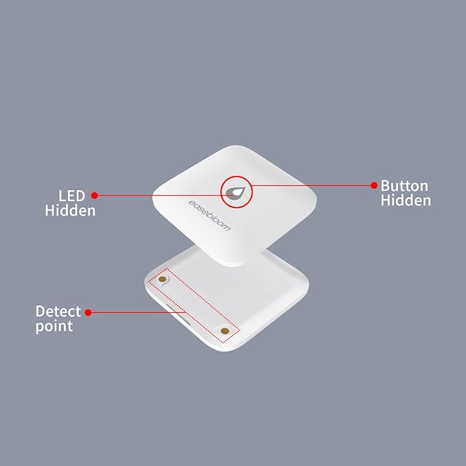 Easebloom Water Leak Detector for Home - Hub & Mini Water Leak Sensor 4-Pack,App Notifications,Sensors for Kitchen/Bathroom,Smart Water Leak Sensor
