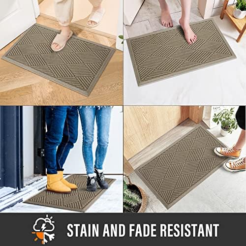 HIYARD Sturdy Front Door Mat, Absorbent Muddy Dirt Resist Welcome Door Mats Outdoor Indoor, Stain and Fade Resistant, Non-Slip Rubber Backing Low Profile Doormat for Entryway, 72×24, Beige - Image 5