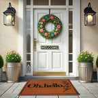 Outdoor Rug Door Mat, Welcome Mat, Non-Slip Entrance Mat, Stylish Front Door Mat, Entryway Rug, 19"x31" (2. Hello) - Image 2