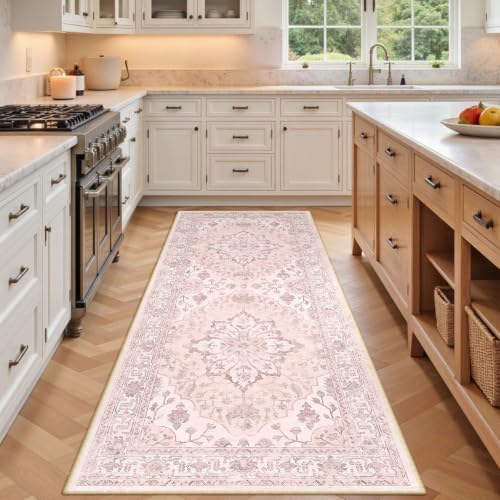 RELEANY Washable Area Rug, Runner 3'x6', Pink - Image 3