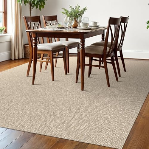 EARTHALL Washable Area Rug, Non Slip Living Room Rug, 6x9 Ft, Sand/Beige - Image 6