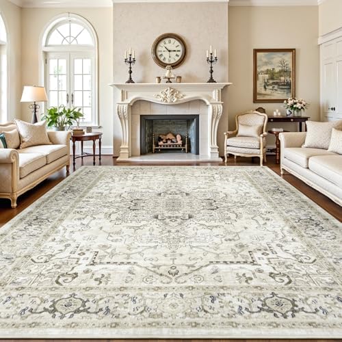 Lofus 8x10 Beige Area Rugs for Bedroom Living Room, Vintage Boho Carpet by Lofus