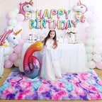4x6 Tie-Dyed Pink Purple Blue Fluffy Area Rug Non-Slip for Kids Bedroom - Image 4