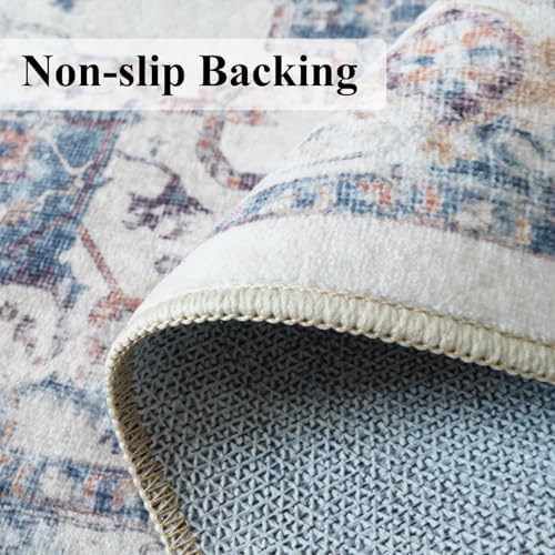 2x4 Washable Kitchen Runner Rug: Vintage Non-Slip Low Pile Entryway Area Rugs Thin Light Weight Carpet for Nursery Bedroom Soft Water Resisitant Floor Mat for Bathroom Laudry Room(2x4,Brick) - Image 5