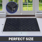 Mibao Front Door Mat Outdoor Entrance, 73" x 46" Heavy Duty Welcome Mat for Outdoor and Indoor, Waterproof Dirt Trapper Doormat, Super Absorbent Indoor Entryway Mat for Patio & Porch - Navy - Image 2