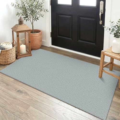 EARTHALL Washable Runner Rug, Non Slip Backdoor Rug, 2x4 Ft, Turquoise/Gray by Unknown