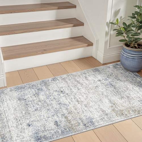 2x4 Rug Runners for Hallways Non Slip,Blue - Image 3