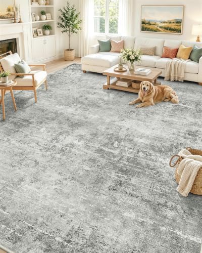 OLANLY 9x12 Washable Area Rug, Soft Non Slip Carpet for Bedroom Living Room by OLANLY
