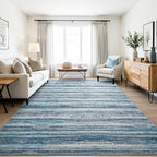 Chicrug 5x7 Blue Washable Striped Abstract Area Rug for Living Room Bedroom - Image 4