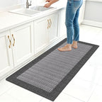 StepRite Kitchen Rugs, Kitchen Mat for Floor, 47"x20" Non-Slip Machine-Washable Commercial Floor Mat, Absorbent Heavy-Duty Rug for Office & Home, Sink Standing Mat, Entryway Carpet, Door Mat, Grey by Bringcushiontoyourlife