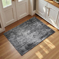 Entrance Rugs Indoor 2x3 Black Entry Rug Washable Abstract Black Small Area Rug Non-Slip Low Pile Throw Rugs for Entryway, Kitchen Floor, Front Door Indoor Door Mat, Bathroom, Bedroom Bedside by OmpaaHomeDecor