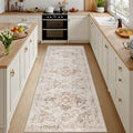 3x10 Hallway Washable Runner Rug: Kitchen Carpet Beige/Ivory by Luxturiy