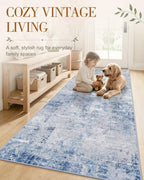 OLANLY 4ft Round Washable Rug, Soft Non Slip Carpet for Entryway Bedside - Image 3