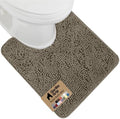 GORILLA GRIP Chenille Bath Rug Mat for Oval Toilet Base, 24x19 Latte by GorillaGrip