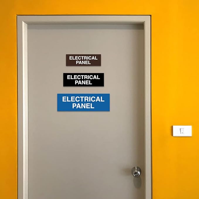 All Quality Basic Electrical Panel Sign - Fire Regulation Safety Compliance Sign - Black - Medium (1 Pack)
