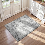 Entrance Rugs Indoor 2x4 Grey Entry Rug Washable Abstract Black Small Area Rug Non-Slip Low Pile Throw Rugs for Entryway, Kitchen Floor, Front Door Indoor Door Mat, Bathroom, Bedroom Bedside by OmpaaHomeDecor