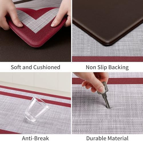 Mattitude Kitchen Mats Set of 2,Cushioned Anti-Fatigue Non-Skid Rug Sets - Image 5