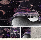 Vacuum-Friendly, 10x12 Washable Area Rug, Black Purple Beige - Image 2