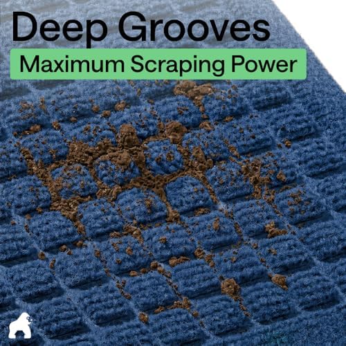 GORILLA GRIP® HydroABSORB Door Mat for Indoor Outdoor Use, 29x17 Blue - Image 4