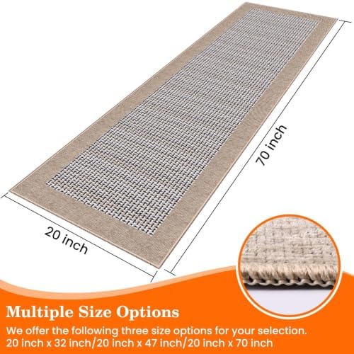 StepRite Kitchen Rugs, Kitchen Mats for Floor, 70"x20" Non-Slip Machine-Washable Kitchen Throw Rug, Absorbent Runner Rugs Office, Sink Standing Desk Mat, Decor Carpet, Khaki - Image 2