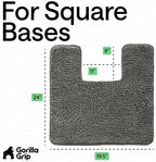 GORILLA GRIP Chenille Bath Rug Mat for Square Toilet Base, 24x19 Charcoal - Image 2
