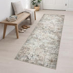3x10 Washable Runner Rug：Modern Abstract Kitchen Soft Carpet Brown - Image 3