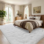 Noahas 4'x5'3'' White Fluffy Soft Area Rug Non-Slip for Bedroom Living Room - Image 3