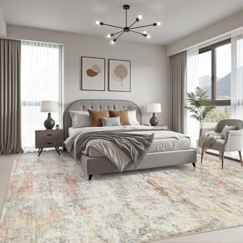10x12 Area Rug Living Room: Modern Washable Indoor Soft Carpet Taupe - Image 3