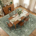 RELEANY Washable Area Rug, Square 10'x10', Green/Dark Green/Gray by RELEANY