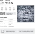 Area Rug Living Room: 5x5 Modern Washable Indoor Carpet Black - Image 2