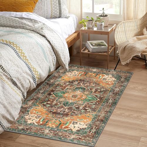 Yamaziot Washable Area Rug for Bedroom, 3x5 Non-Slip Boho Entryway Rug - Image 3