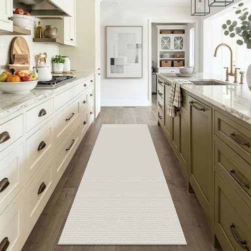 EARTHALL Washable Runner Rug, Non Slip Bedside Rug, 3x6 Ft, Cream/Grayish - Image 6
