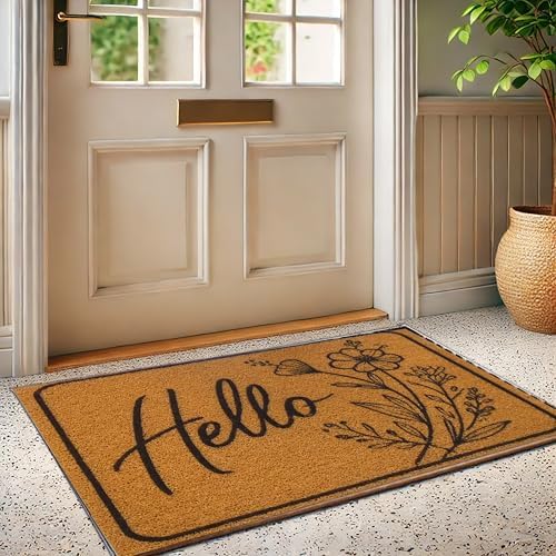 Outdoor Rug Door Mat, Welcome Mat, Non-Slip Entrance Mat, Stylish Front Door Mat, Entryway Rug, 19"x31", 7.HelloFlower - Image 5