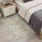 Madane Washable Area Rug 2x3 Small Entryway Rugs Non-Slip, Green/Gold - Image 4