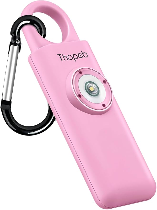 Thopeb–The Original Personal Safety Alarm for Women Self Defense – Elders & Kids Self Defense Keychain Siren – 135dB Loud Siren Bird Sound – Cute Key Chains Protection (Pink)