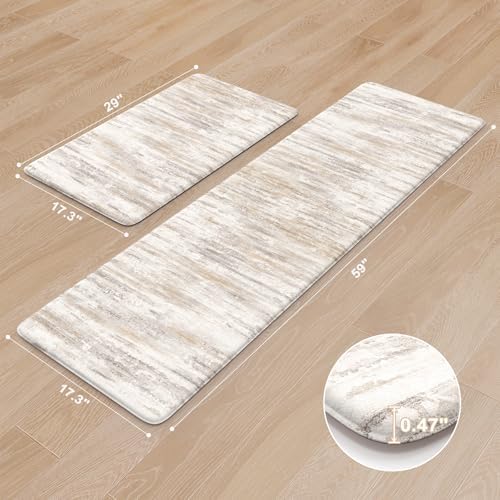 KIMODE Kitchen Mats Cushioned Anti Fatigue, Abstract Farmhouse Kitchen Rugs - Image 3