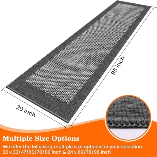 StepRite Kitchen Rugs, Kitchen Mats for Floor, 96"x20" Non-Slip Machine-Washable Kitchen Throw Rug, Absorbent Runner Rugs Office, Sink Standing Desk Mat, Decor Carpet, Grey - Image 2