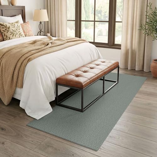EARTHALL Washable Runner Rug, Non Slip Kitchen Runner, 3x7 Ft, Green/Grey - Image 6