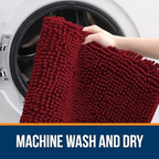 OLANLY Bathroom Runner Rugs 45x27, Extra Soft Absorbent Chenille Bath Rugs - Image 5
