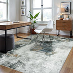 6x9 Area Rugs for Living Room Washable Bedroom Dining Room Black Gold - Image 3