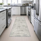 2.6x8 Washable Runner Rug：Modern Abstract Kitchen Soft Carpet Gray - Image 4