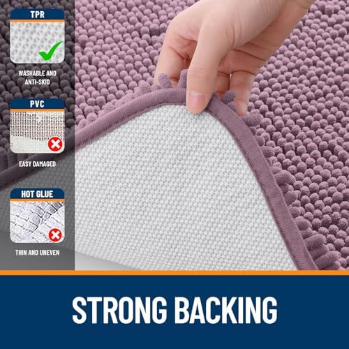 OLANLY Toilet Rugs U-Shaped 20x20, Soft Absorbent Chenille Contour Rugs - Image 6