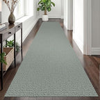 EARTHALL Washable Runner Rug, Non Slip Hallway Runner, 3x12 Ft, Green/Grey - Image 6