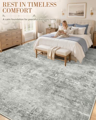 OLANLY 9x12 Washable Area Rug, Soft Non Slip Carpet for Bedroom Living Room - Image 4