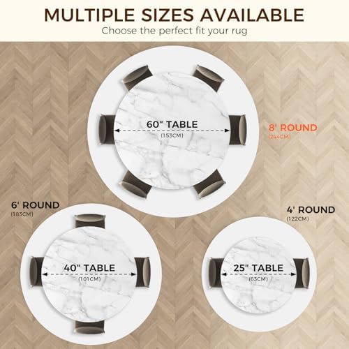 BAGAIL BASICS Round 8 FT Rug Pad Gripper for Hardwood Floors, Non Slip Rug Pads for Area Rugs, Extra Thick Under Rug Padding, Protect Your Rugs & Floors - Image 6