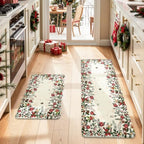 KIMODE Christmas Decor Kitchen Mats Cushioned Anti Fatigue,Beige Decoration - Image 2