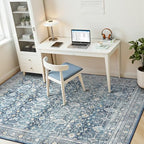 5x7 Area Rugs for Living Room Bedroom, Blue Washable Non-Slip Carpet - Image 3