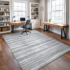 Chicrug 4x6 Grey Washable Striped Abstract Area Rug for Bedroom Living Room - Image 5