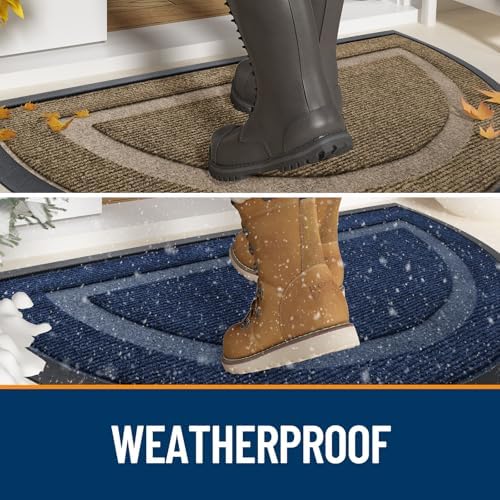 OLANLY Half Circle Front Door Mat Outside 35x23 All-Season Rubber Doormat - Image 2