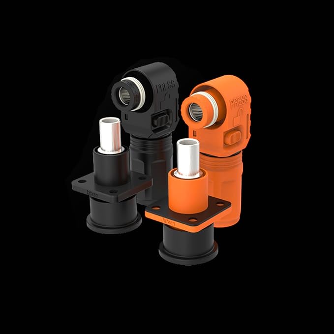 1 Set Battery Energy Storage Connector, 150A 35mm² High Current Connectors Quick Plug Terminal Orange Right Angle Plug and Socket IP67 Waterproof Power Adapter Crimping Wiring (150A, Orange)